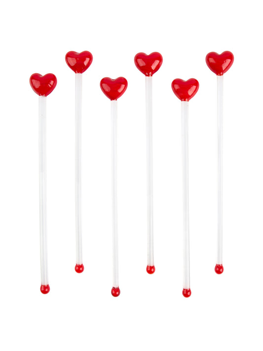 Vintage Heart Glass Cocktail Stirrers Weston Table