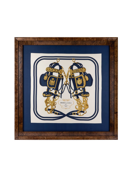 Vintage Hermes Brides de Gala Silk Scarf Framed Art Weston Table