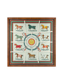 Vintage Hermes Couvertures et Tenues de Jour Silk Scarf Grey Border Framed Art Weston Table