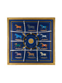 Vintage Hermes Couvertures et Tenues de Jour Silk Scarf Navy Framed Art Weston Table