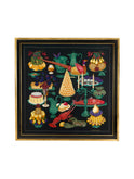 Vintage Hermes Gastronomie Silk Scarf Framed Art Weston Table