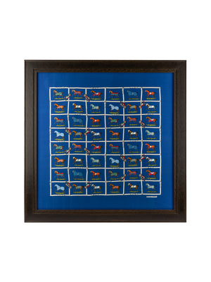  Vintage Hermes Horses in the Paddock Large Silk Scarf Framed Art Weston Table 