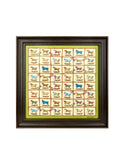 Vintage Hermes Horses in the Paddock Silk Scarf Framed Art Weston Table