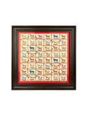 Vintage Hermes Horses in the Paddock Silk Scarf Framed Art Weston Table