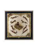 Vintage Hermes Kenya Black Silk Scarf Framed Art Weston Table