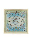 Vintage Hermes Lavie Precieuse de la Mediterranee Silk Scarf Framed Art Green Border Weston Table