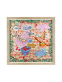 intage Hermes Un Carré sur l'Herbe Green Silk Scarf Framed Art Weston Table