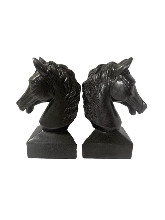 Vintage Horse Bust Resin Bookends Weston Table