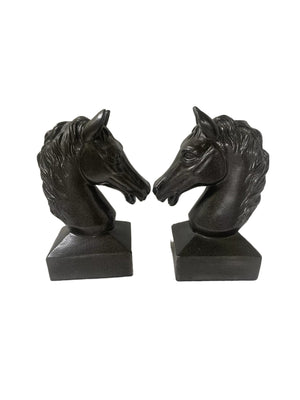  Vintage Horse Bust Resin Bookends Weston Table 