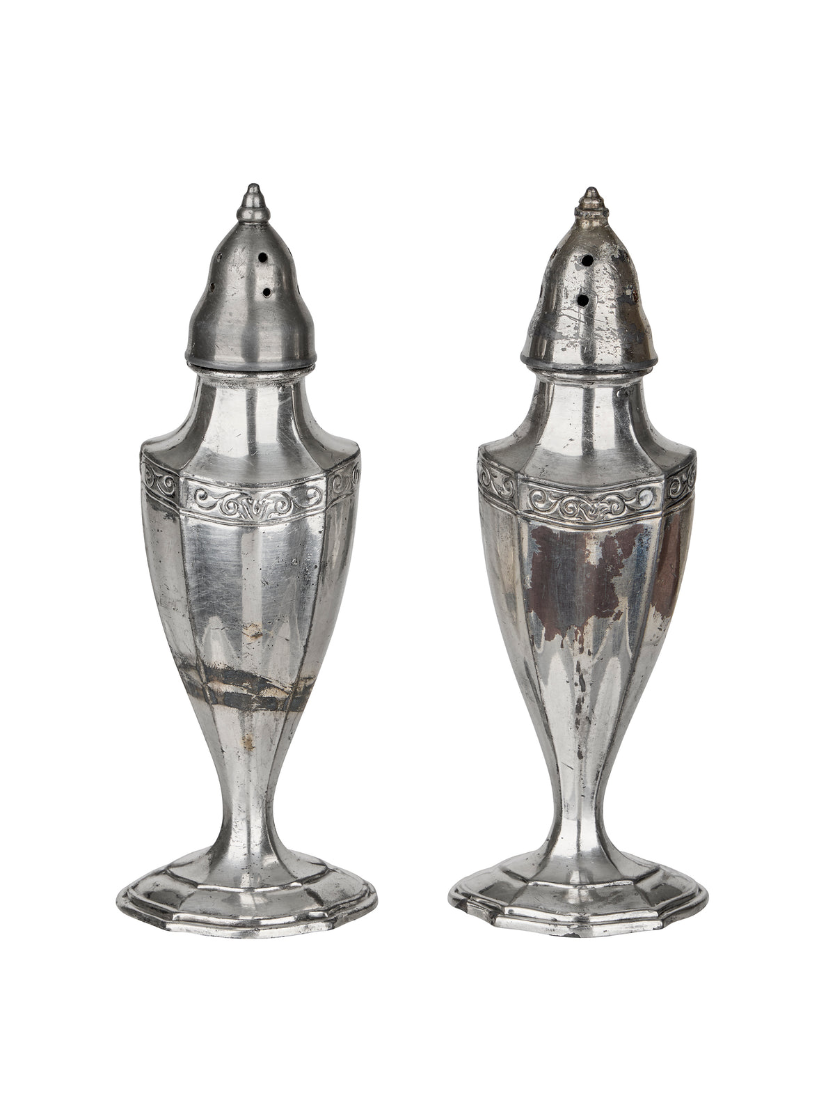 Vintage Hotel Silver Salt & Pepper Shakers Six Weston Table