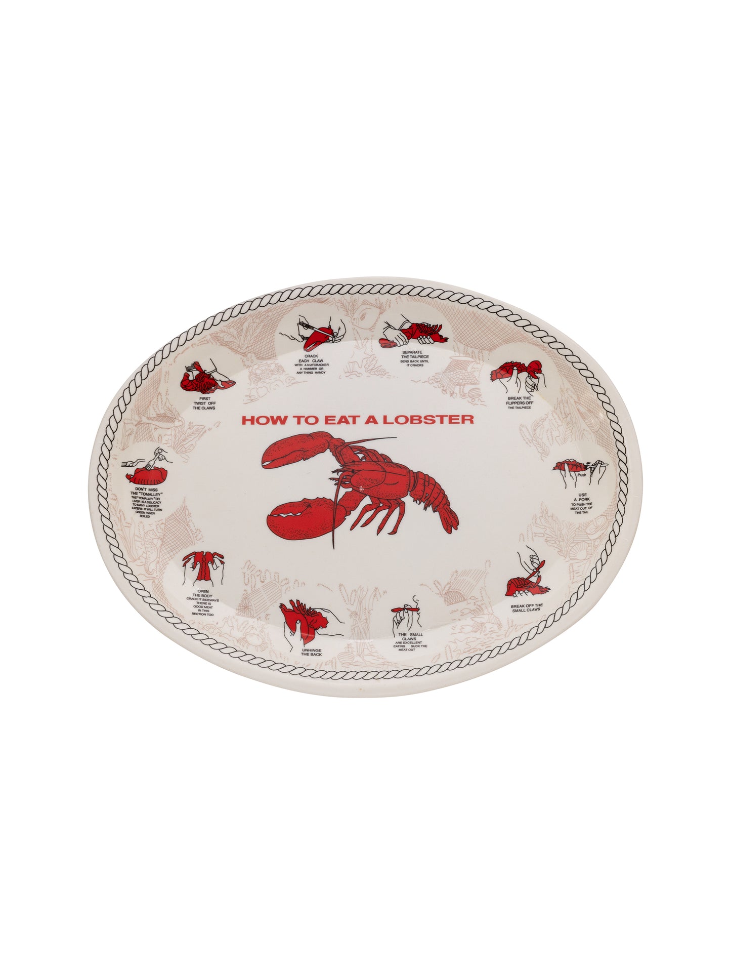 Vintage How to Eat a Lobster Coastal Plate Weston Table