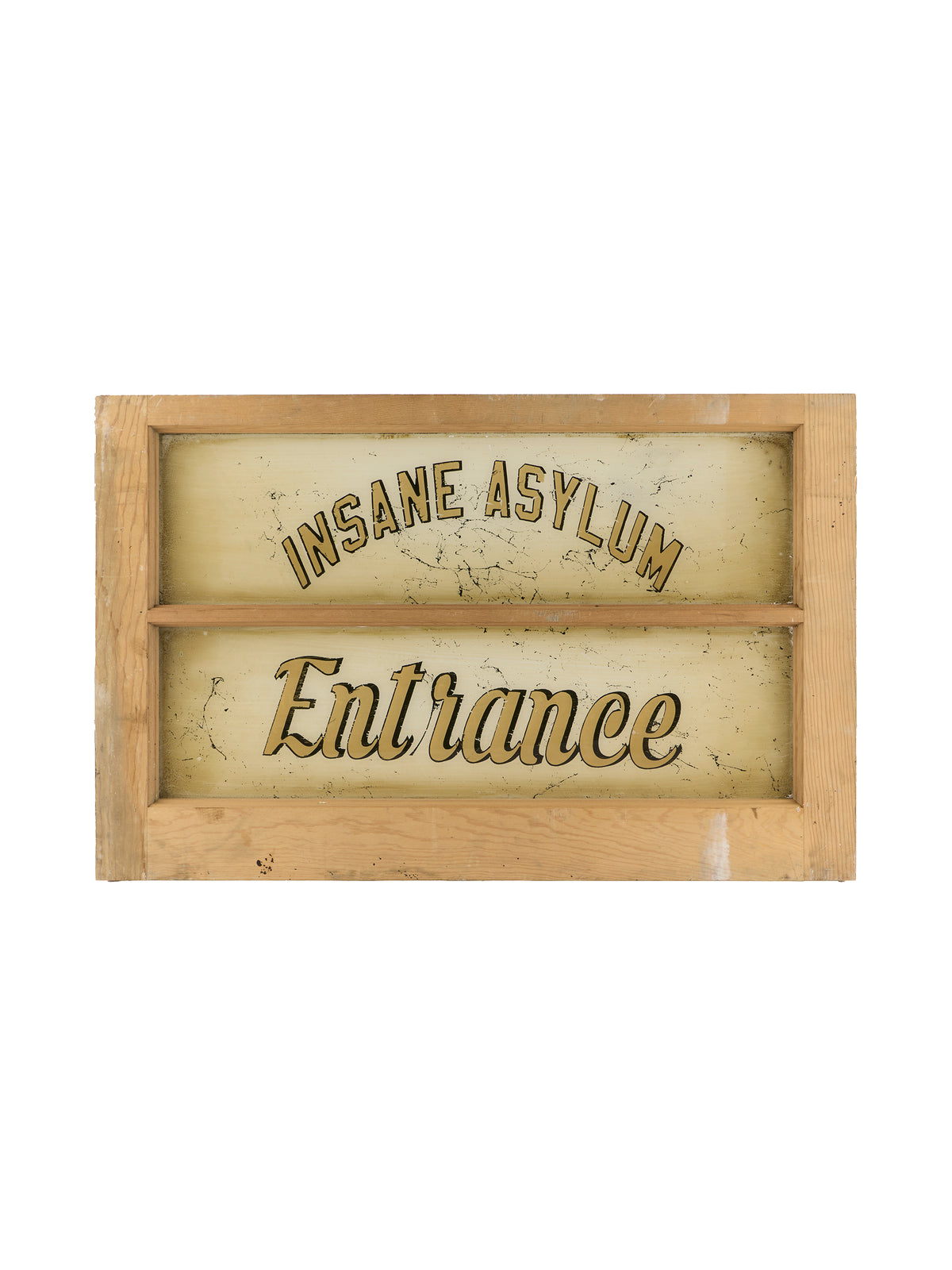 Vintage Insane Asylum Window Sign Weston Table