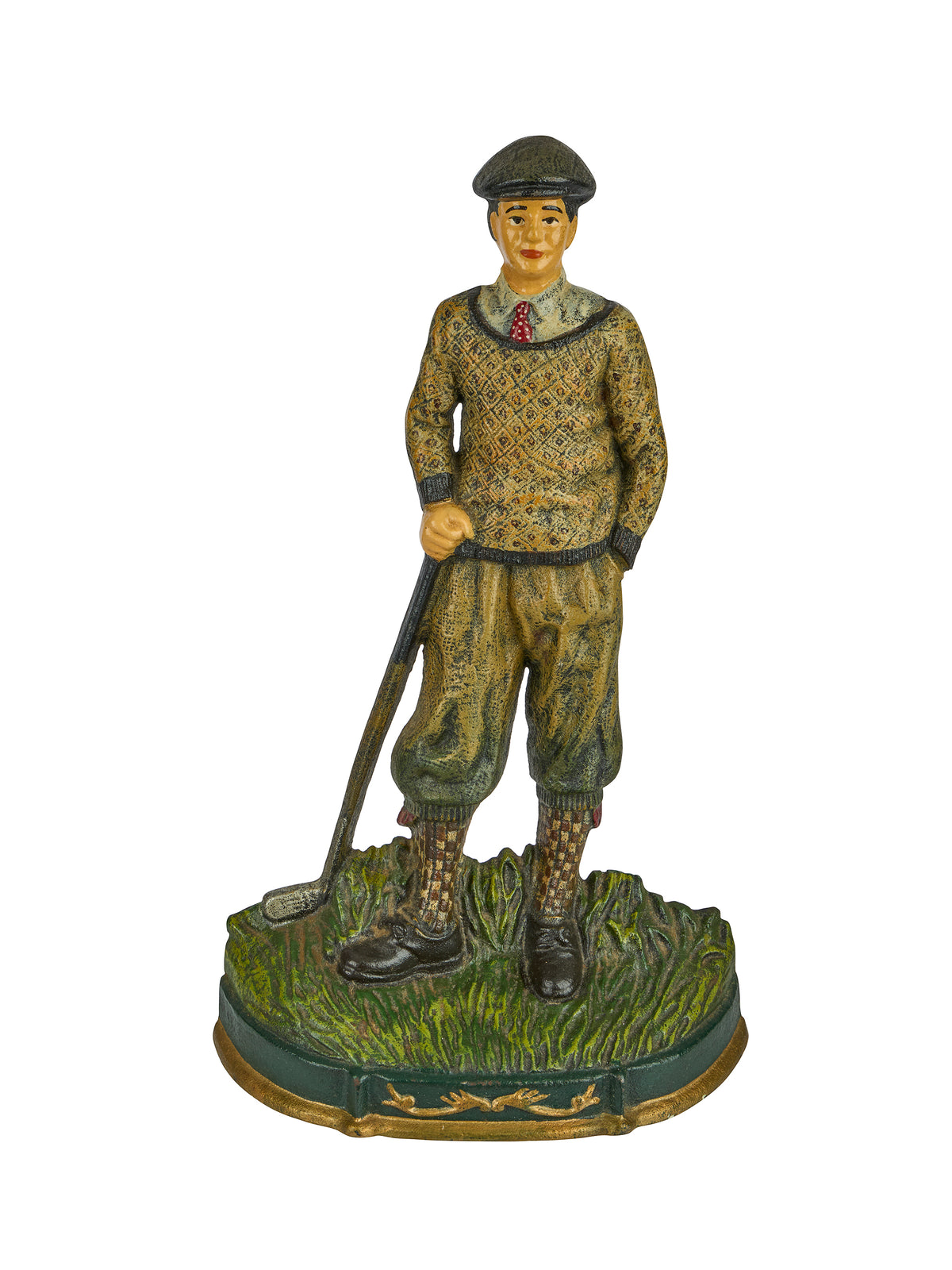 Vintage Irish Gentleman Golfer Cast Iron Doorstop Five Weston Table