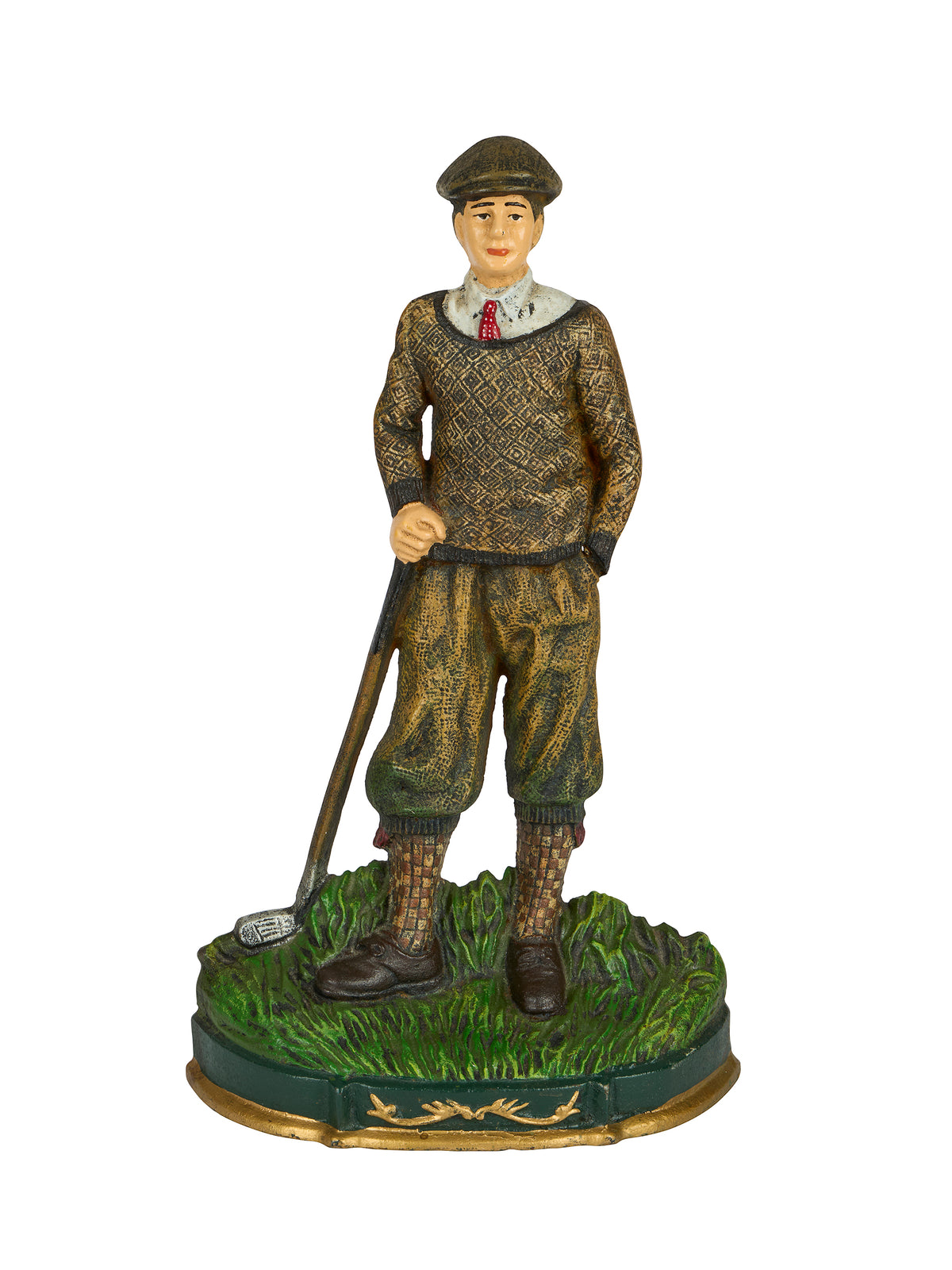 Vintage Irish Gentleman Golfer Cast Iron Doorstop One Weston Table
