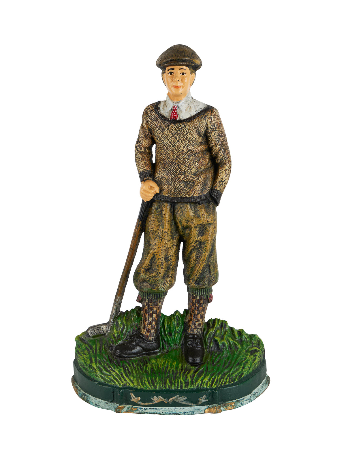 Vintage Irish Golfer Cast Iron Doorstop Four Weston Table