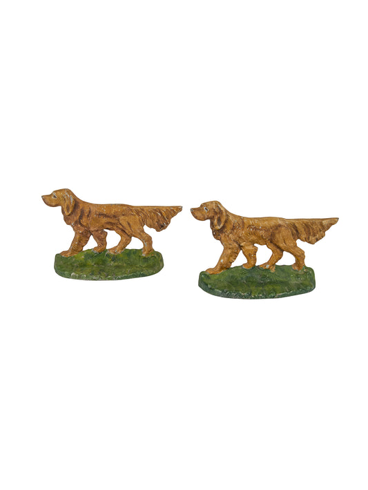 Vintage Irish Setter Hunting Dogs Cast Iron Bookends Weston Table