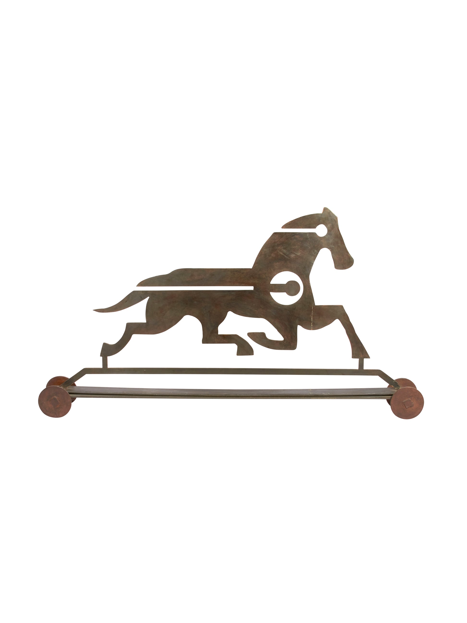Vintage 1960s Iron Racehorse Sculpture Weston Table
