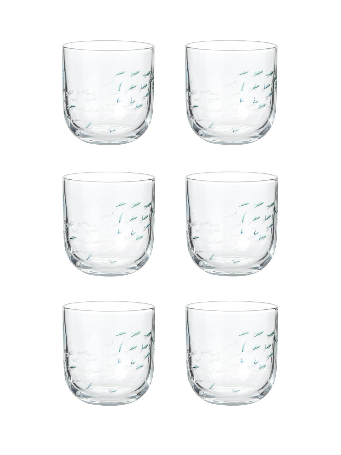 Vintage Italian Etched Fish Glasses Weston Table