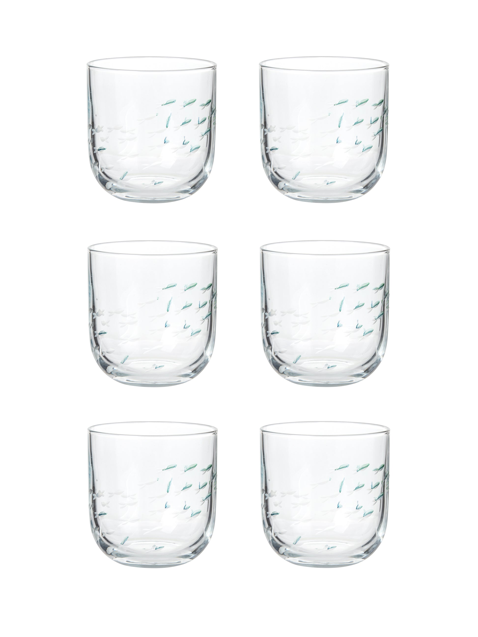 Vintage Italian Etched Fish Glasses Weston Table