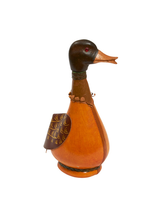 Vintage Italian Leather Duck Whiskey Decanter Weston Table