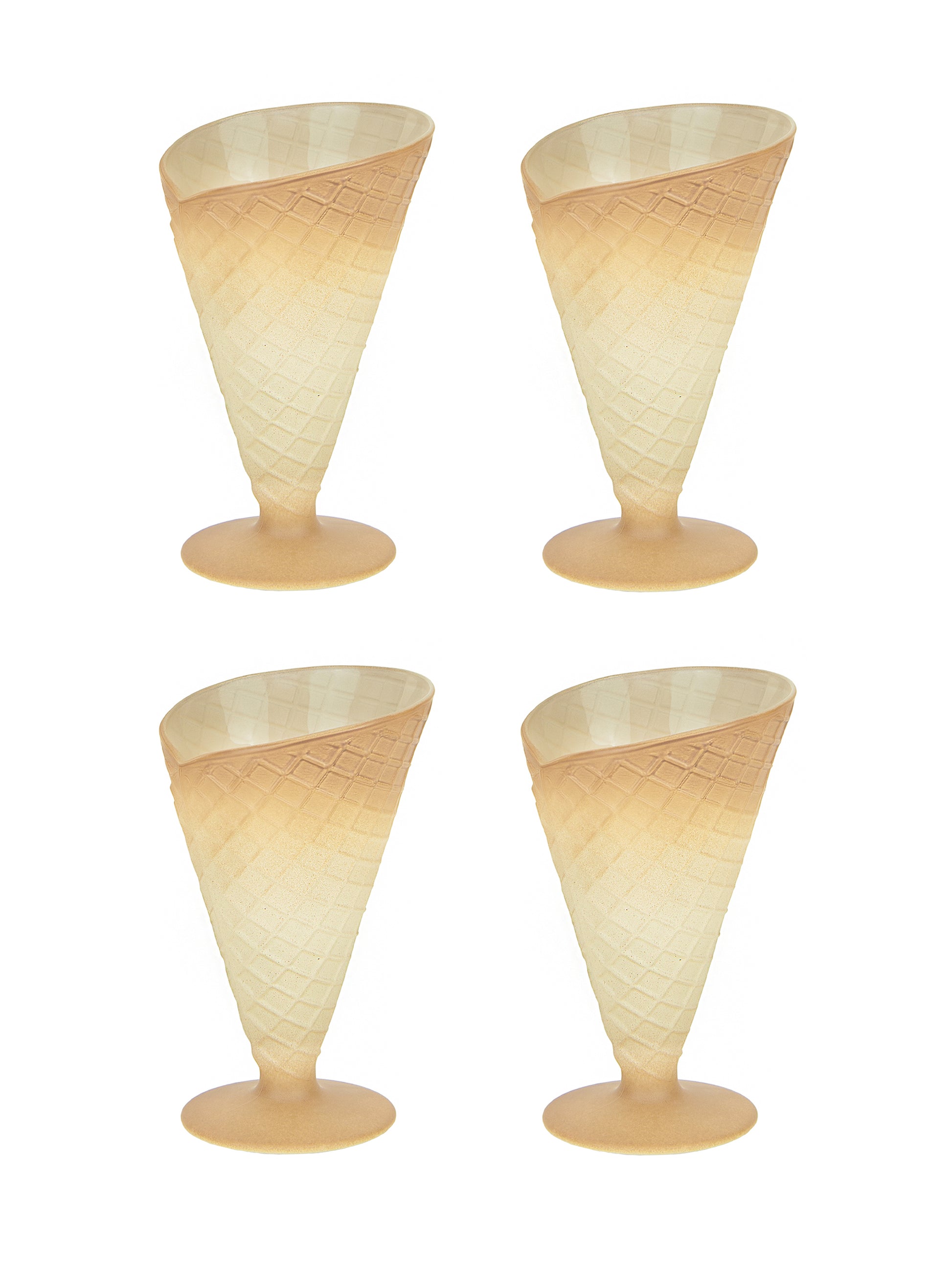 Vintage Italian Waffle Ice Cream Cone Cups Set of Four Weston Table