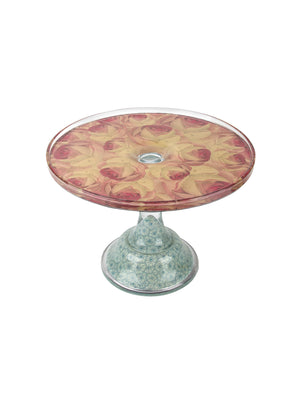  Vintage John Derian Decoupage Roses Glass Cake Stand Weston Table 