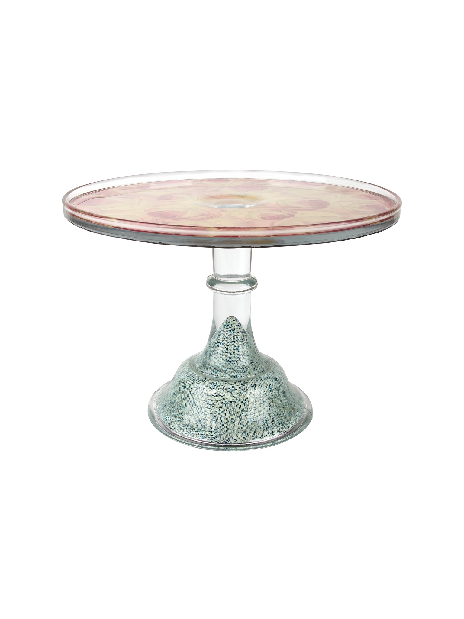 Vintage John Derian Decoupage Roses Glass Cake Stand Weston Table