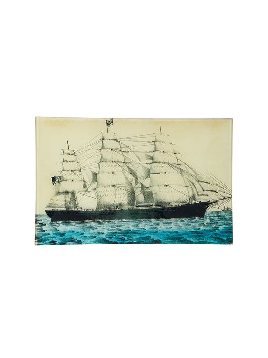 Vintage John Derian Decoupage Tall Ship Tray Weston Table