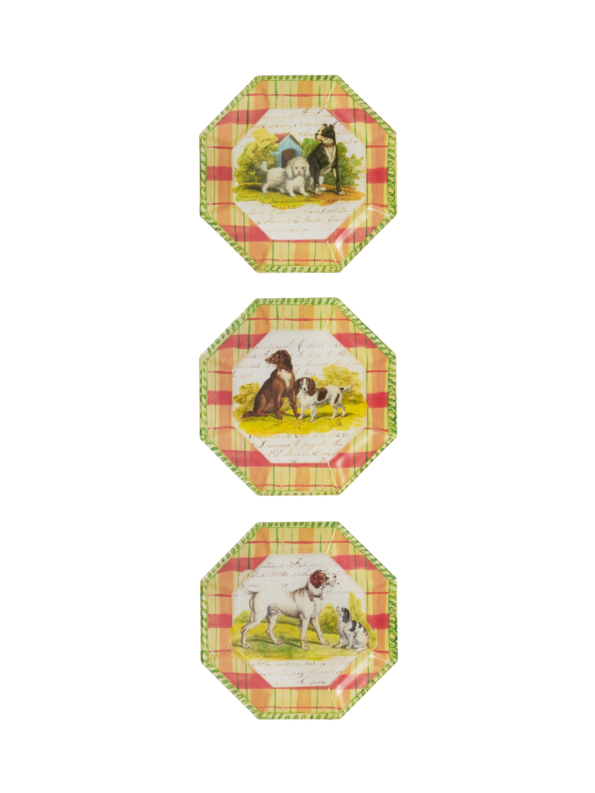 Vintage John Derian Dog Plate Trio Weston Table