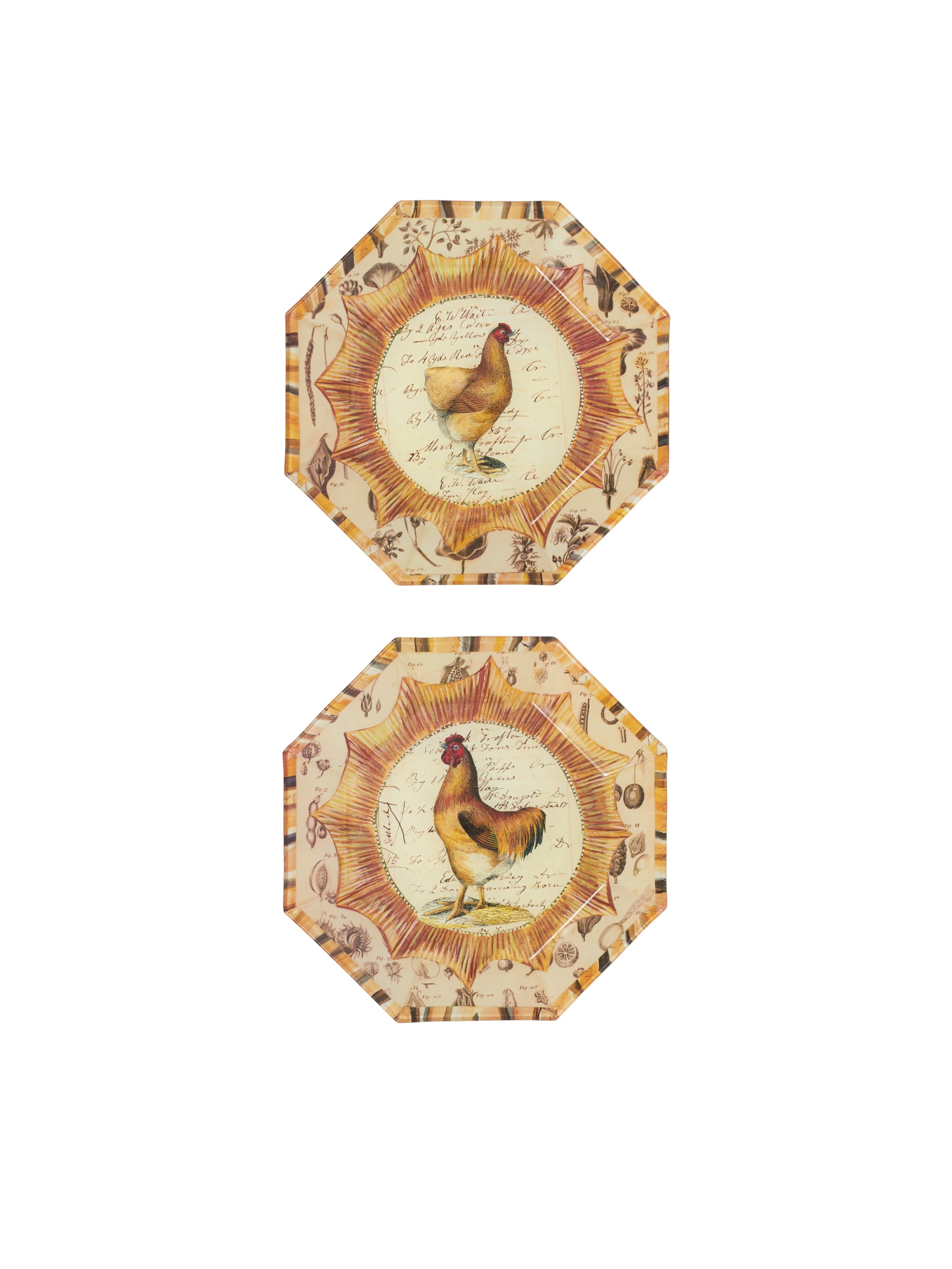 Vintage clearance rooster plates