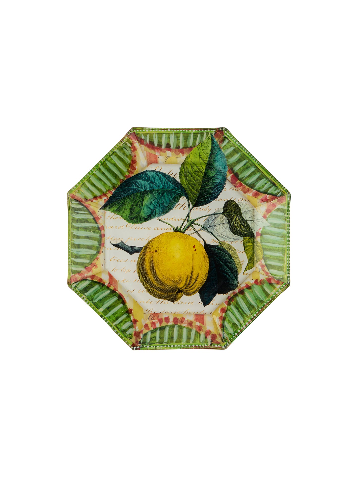 Vintage John Derian Octagonal Fruit Plate Apple Weston Table