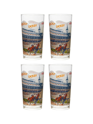  Vintage Kentucky Derby 105th Mint Julep Glasses Set of Four Weston Table 