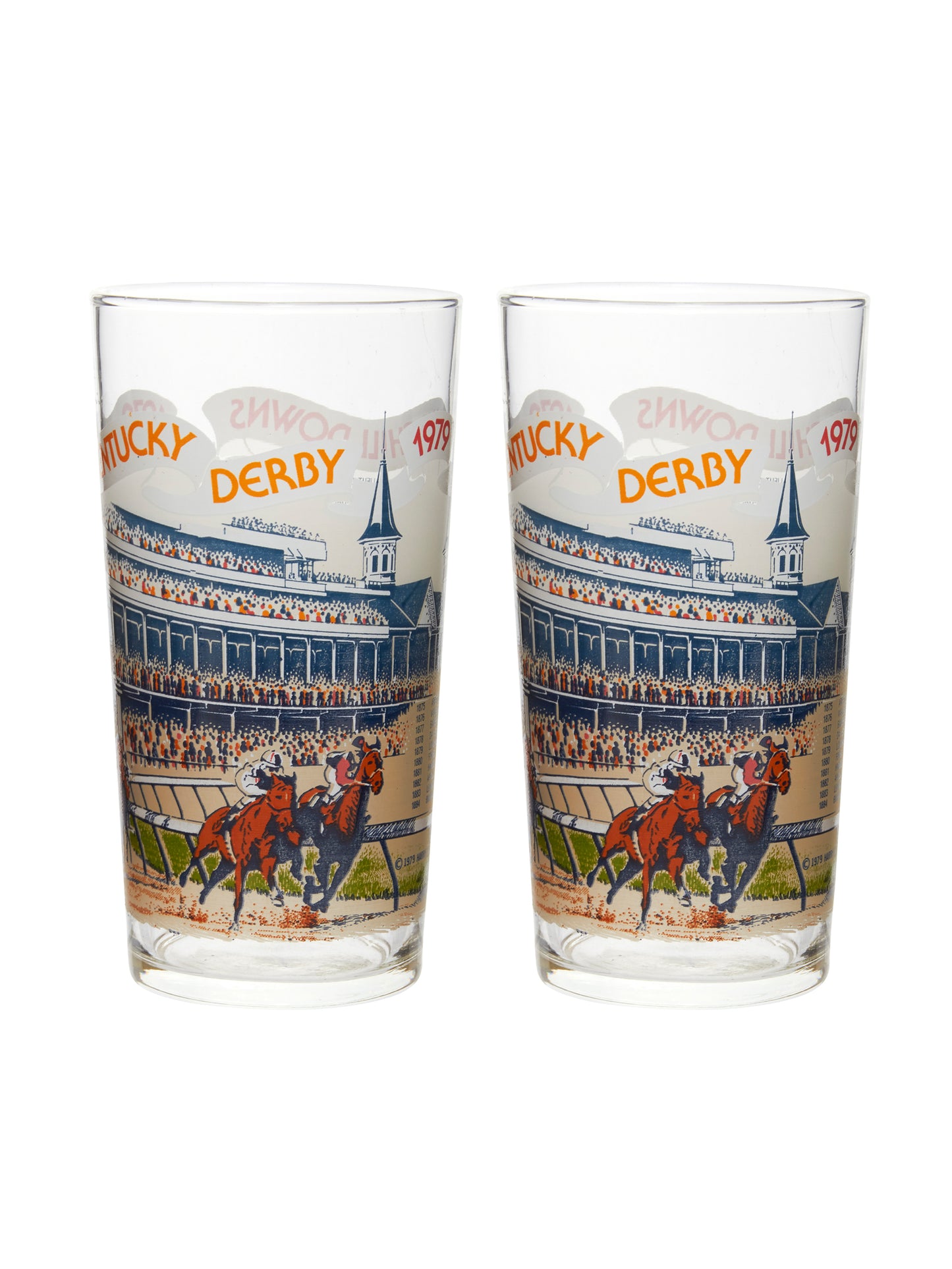 Vintage Kentucky Derby 105th Mint Julep Glasses Set of two Weston Table