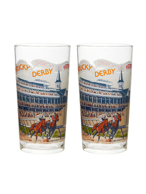  Vintage Kentucky Derby 105th Mint Julep Glasses Set of two Weston Table 