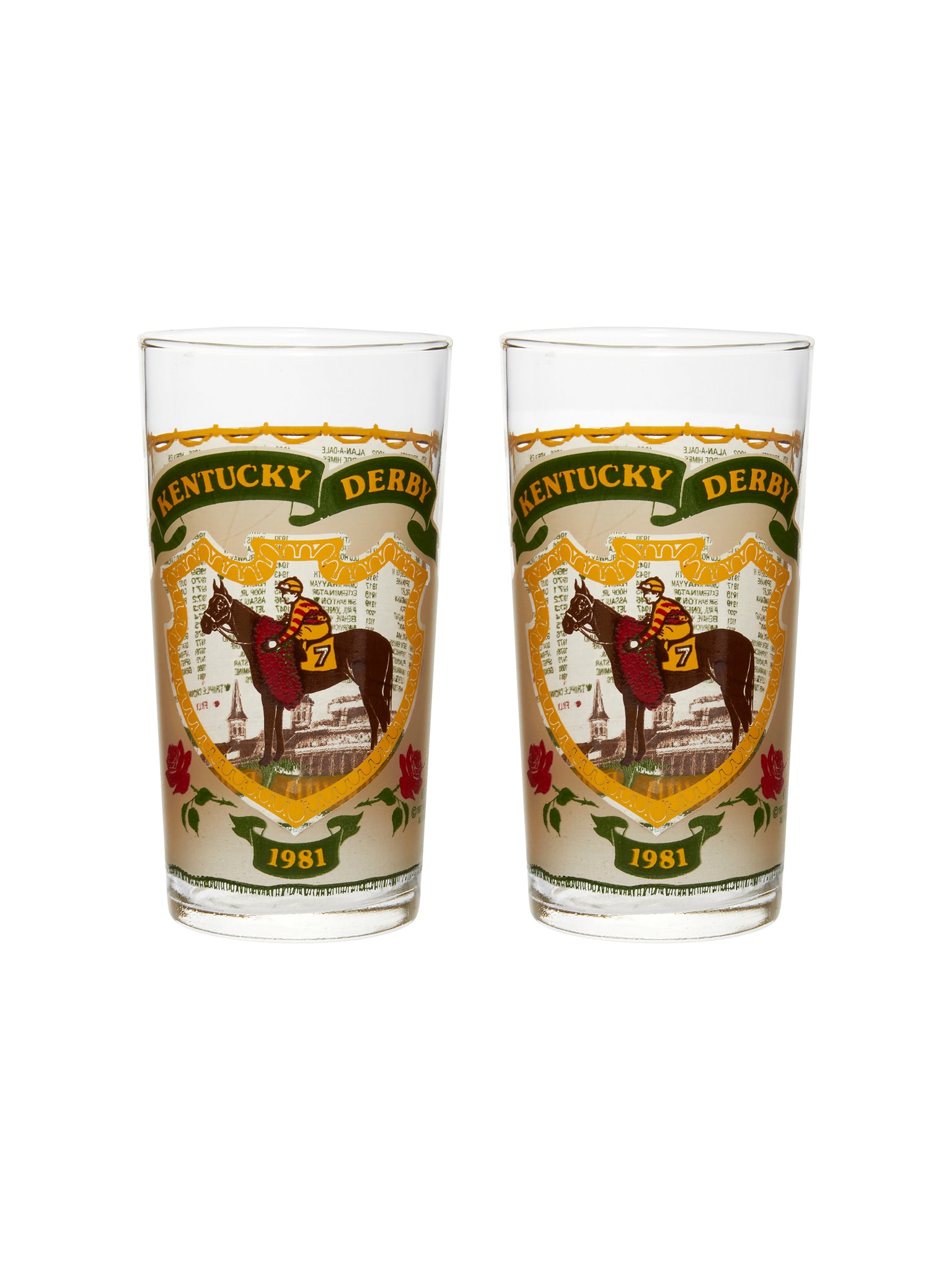 Vintage Kentucky Derby 107th Mint Julep Glasses Set of Two Weston Table