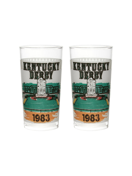 Vintage Kentucky Derby 109th Mint Julep Glasses Set of Two Weston Table