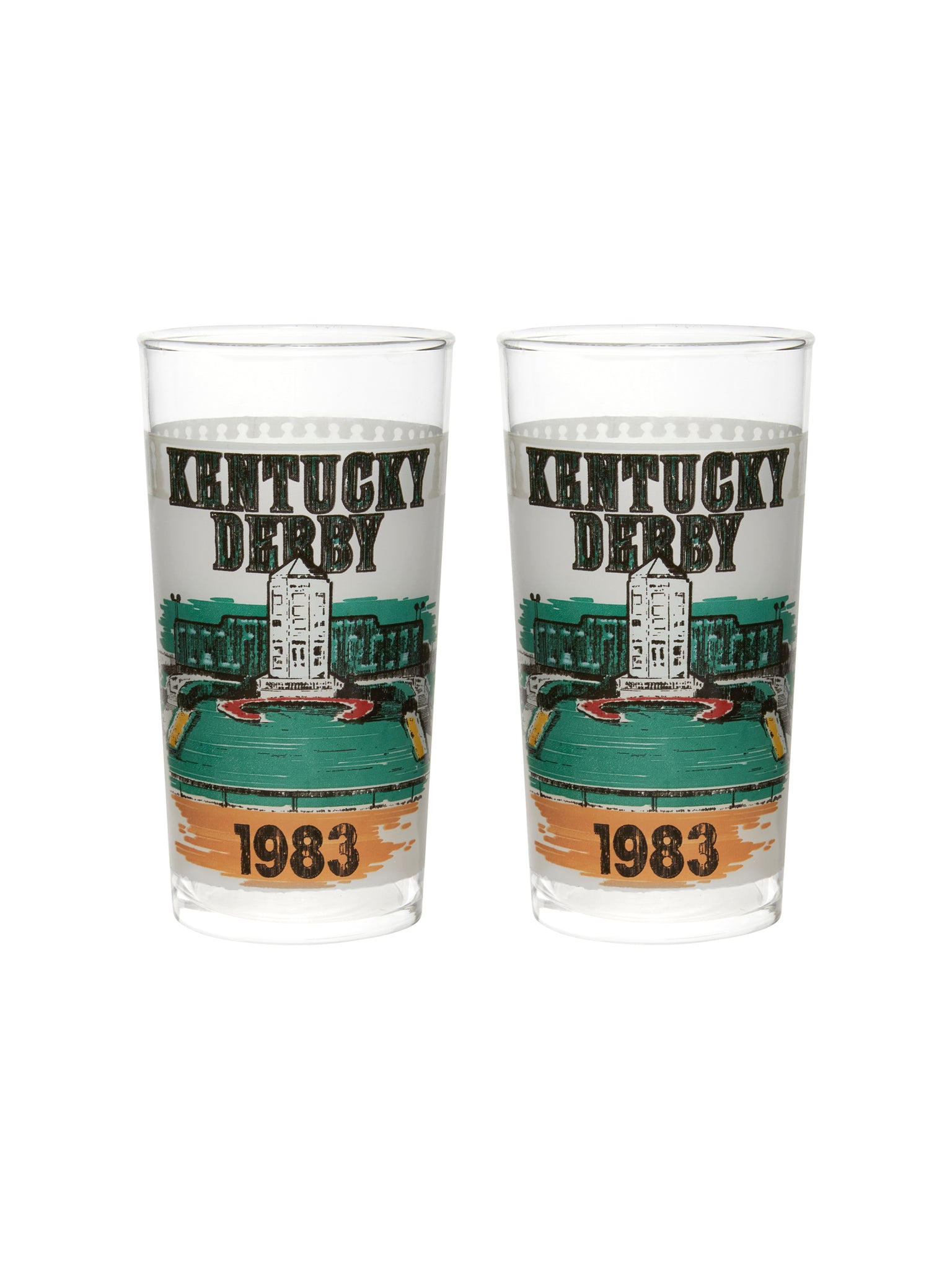 Vintage Kentucky Derby 109th Mint Julep Glasses Set of Two Weston Table