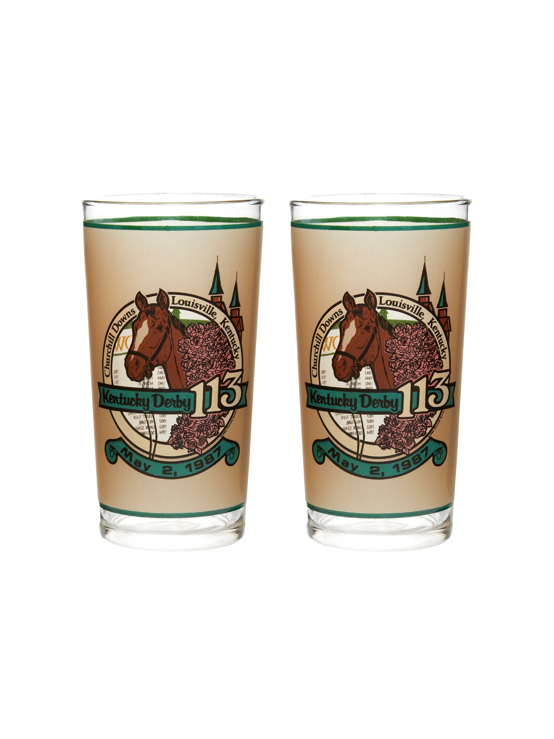 Vintage Kentucky Derby 113th Mint Julep Glasses Weston Table