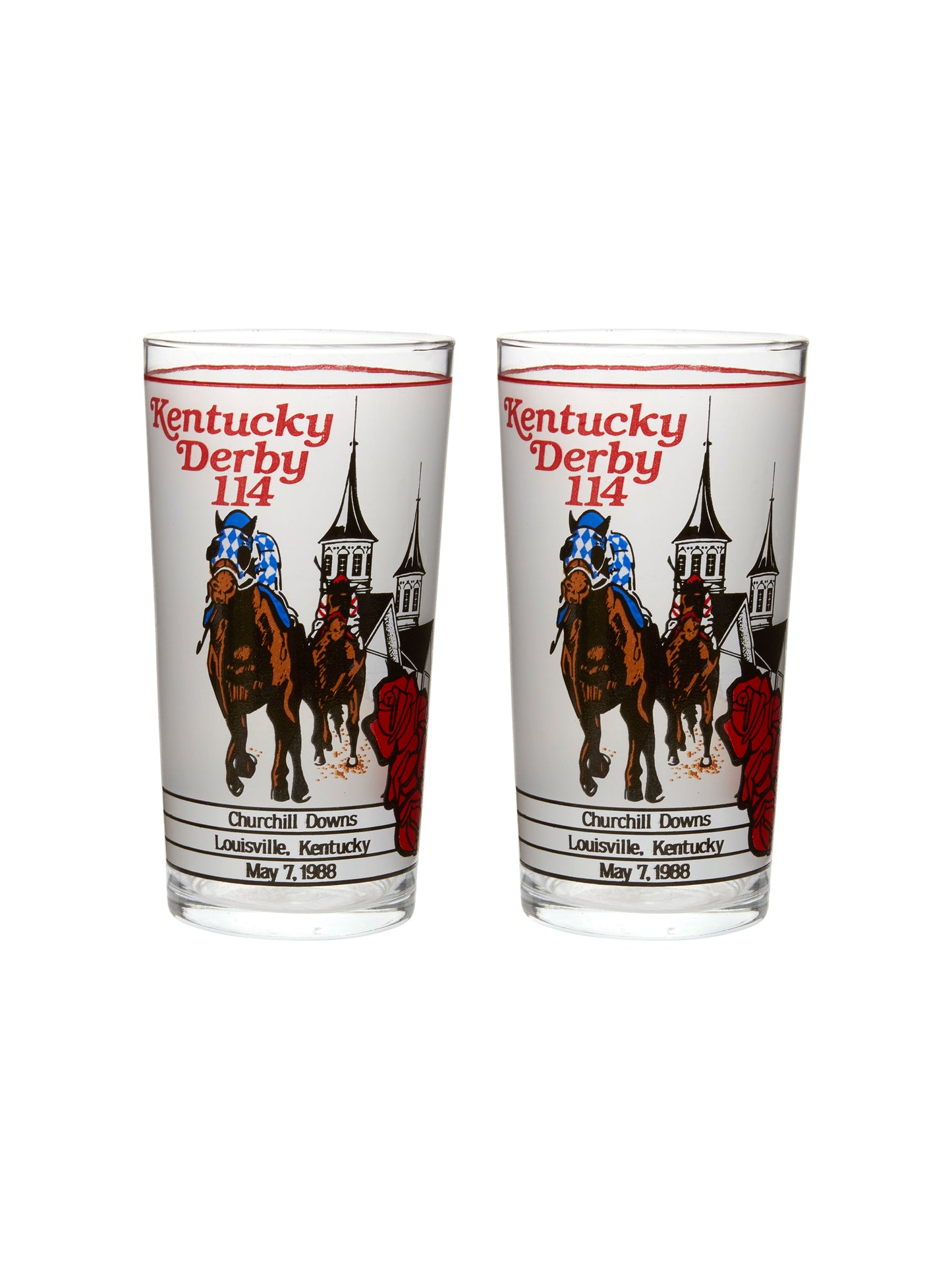 Vintage Kentucky Derby 114th Mint Julep Glasses Set of Two Weston Table