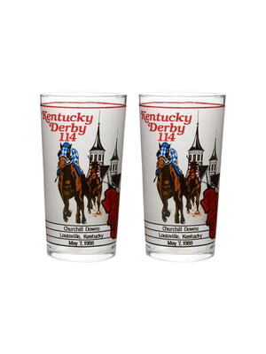  Vintage Kentucky Derby 114th Mint Julep Glasses Set of Two Weston Table 