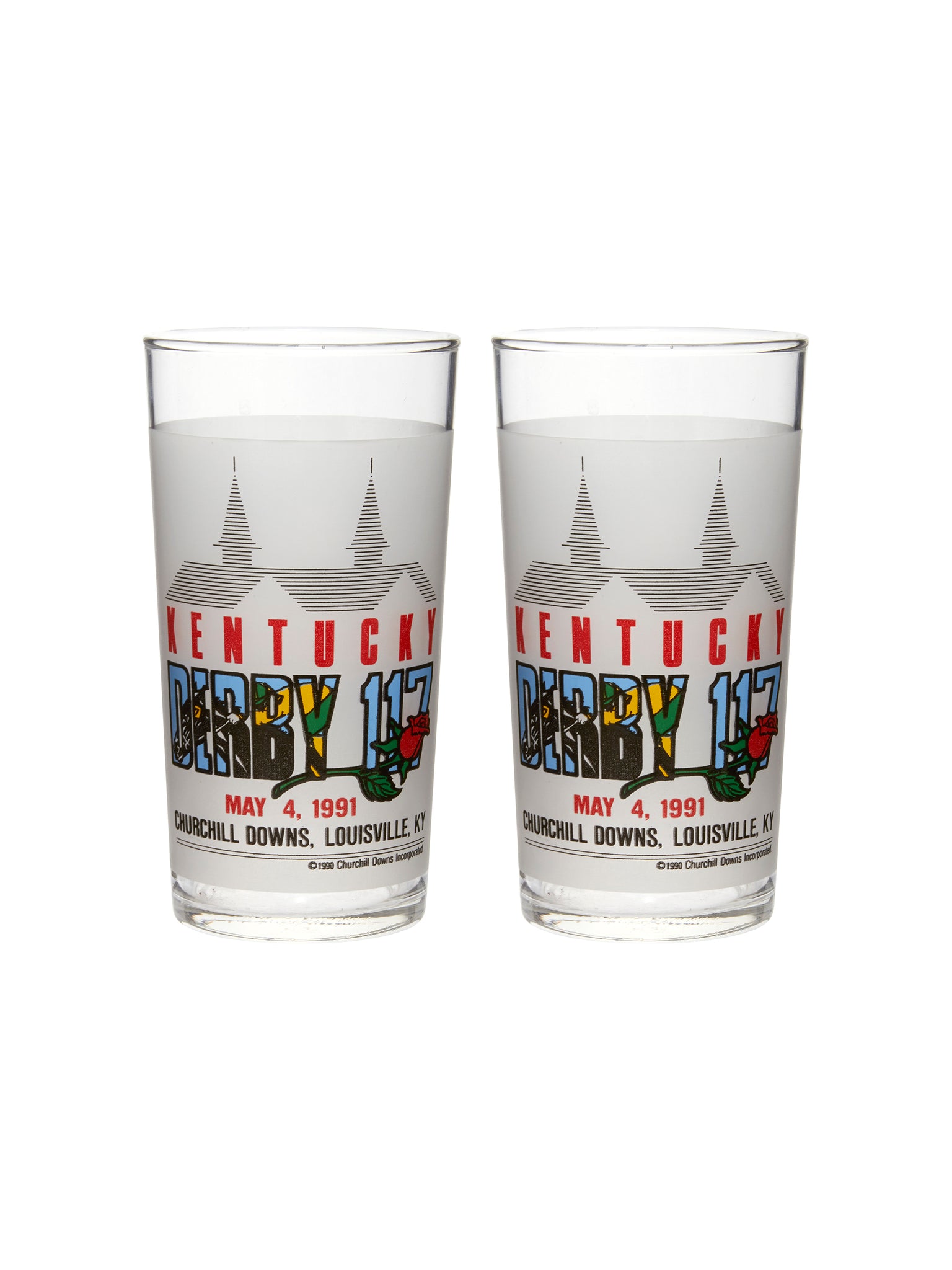 Vintage Kentucky Derby 117th Mint Julep Glasses Set of Two Weston Table