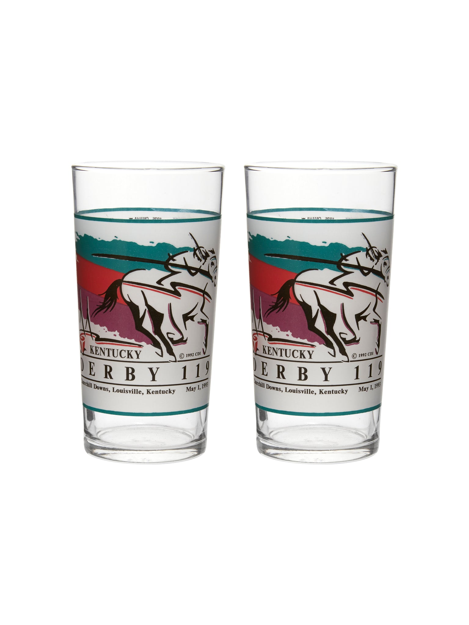 Vintage Kentucky Derby 119th Mint Julep Glasses Set of Two Weston Table