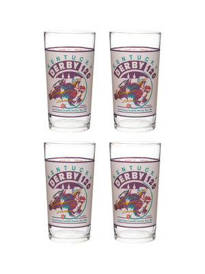  Vintage Kentucky Derby 120th Mint Julep Glasses Set of Four Weston Table 