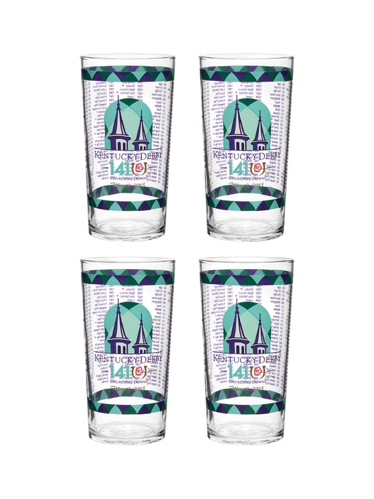 Vintage Kentucky Derby 141st Mint Julep Glasses Set of Four Weston Table