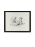 Vintage Kenyan Graphite Cheetah Framed Art Weston Table