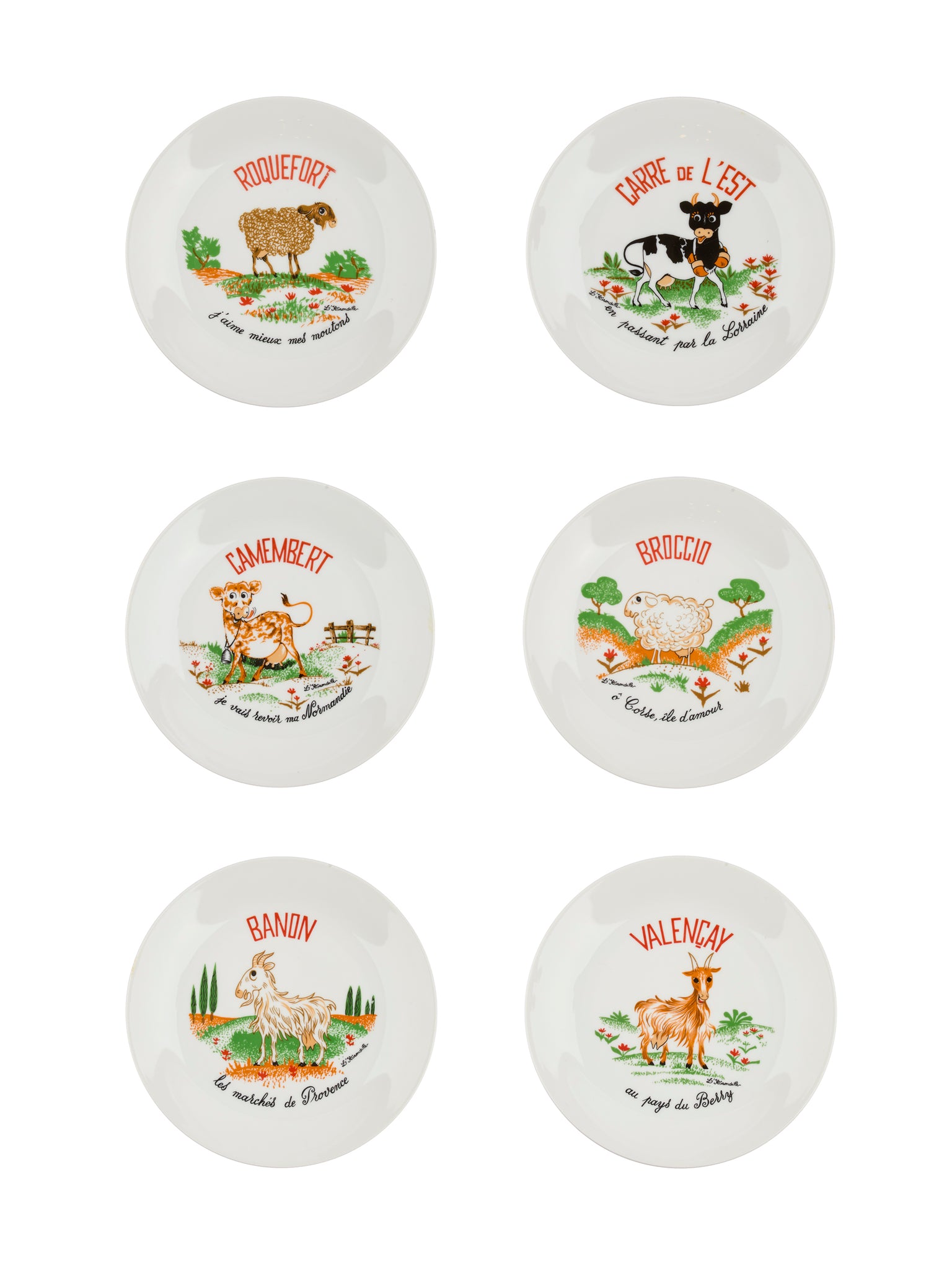 Vintage L'Hirondelle Cheese Plates Weston Table