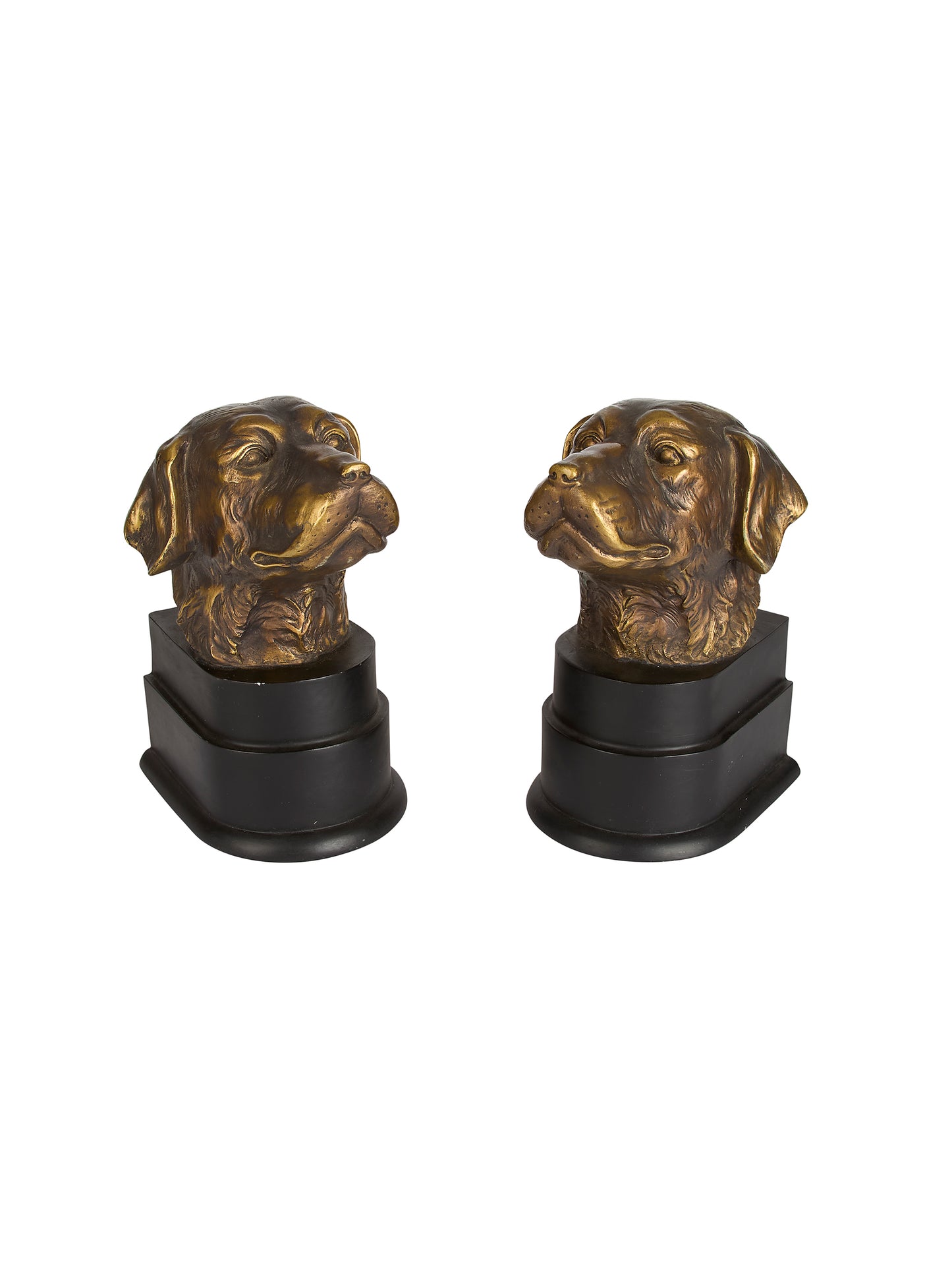Vintage Labrador Retriever Bronze Bookends Weston Table