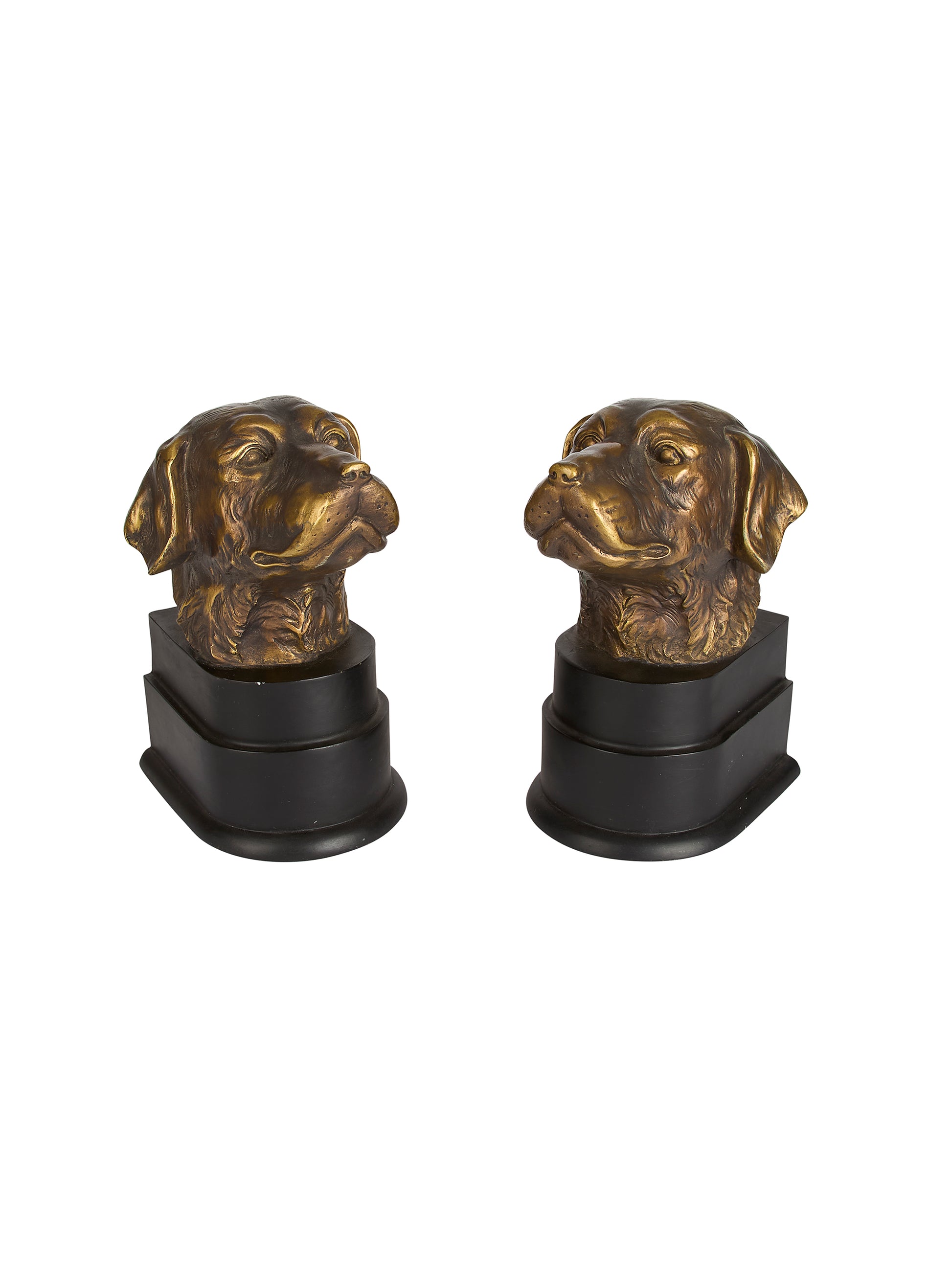 Vintage Labrador Retriever Bronze Bookends Weston Table
