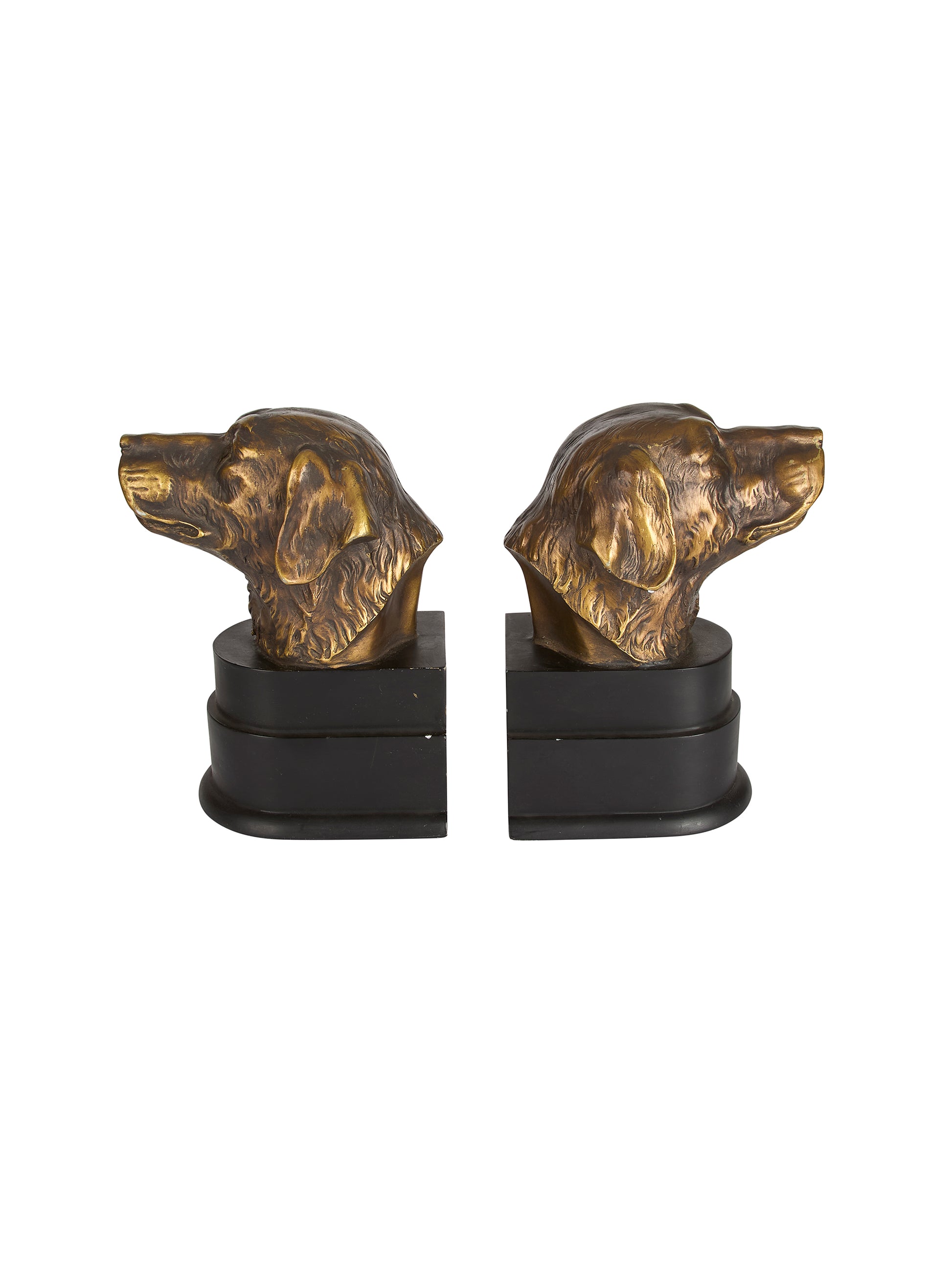 Vintage Labrador Retriever Bronze Bookends Weston Table