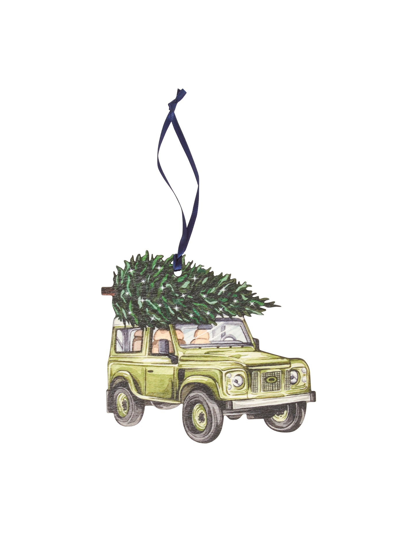 Vintage Land Rover Watercolor Birchwood Ornament Weston Table